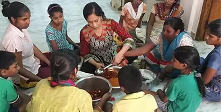 Making Indian mango pickles with the children